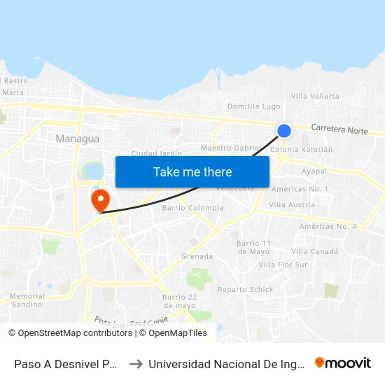 Paso A Desnivel Portezuelo to Universidad Nacional De Ingenieria (Uni) map