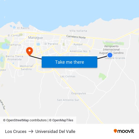 Los Cruces to Universidad Del Valle map
