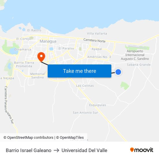 Barrio Israel Galeano to Universidad Del Valle map