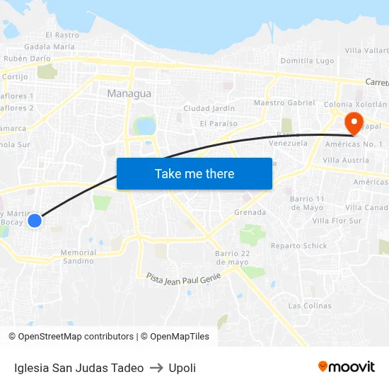 Iglesia San Judas Tadeo to Upoli map