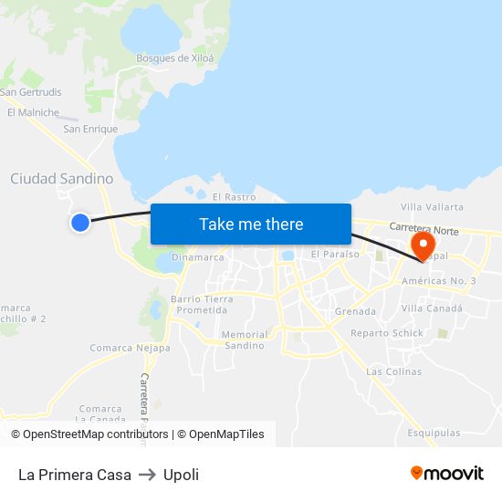 La Primera Casa to Upoli map