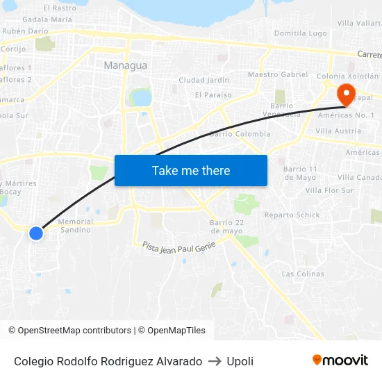 Colegio Rodolfo Rodriguez Alvarado to Upoli map