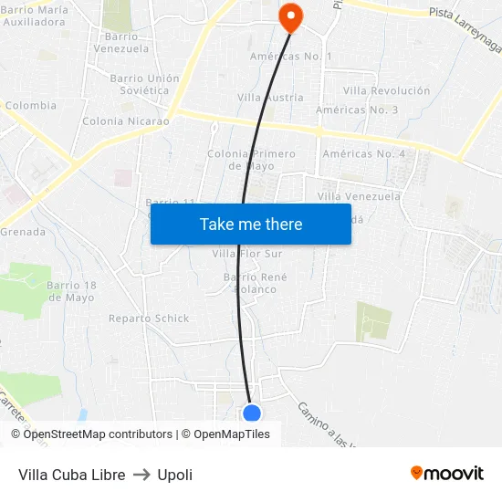 Villa Cuba Libre to Upoli map