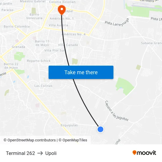 Terminal 262 to Upoli map