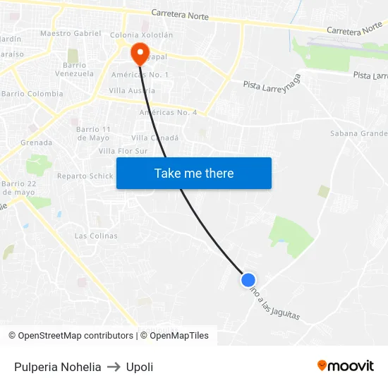 Pulperia Nohelia to Upoli map
