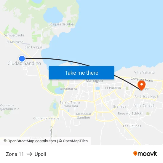 Zona 11 to Upoli map