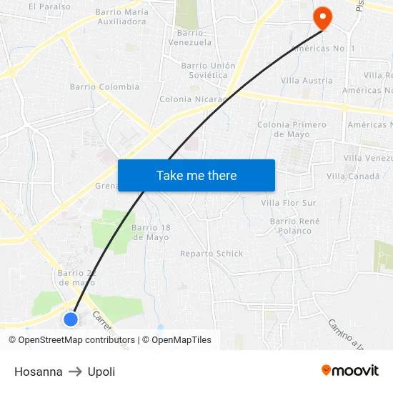 Hosanna to Upoli map