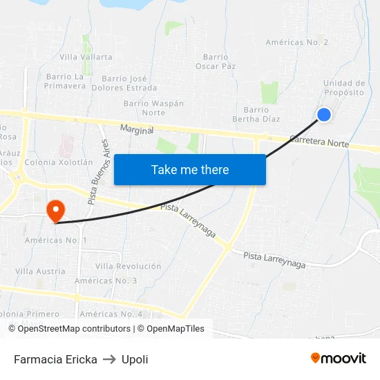 Farmacia Ericka to Upoli map