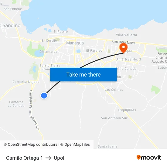 Camilo Ortega 1 to Upoli map