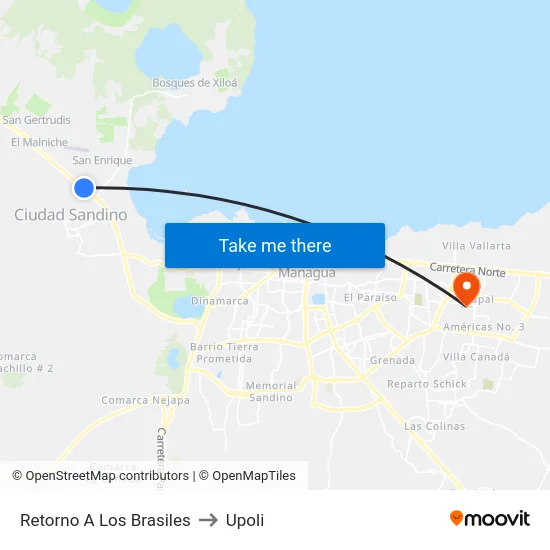 Retorno A Los Brasiles to Upoli map