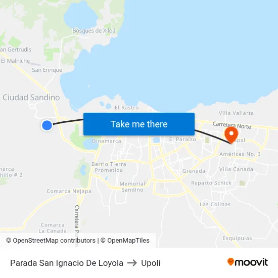 Parada San Ignacio De Loyola to Upoli map