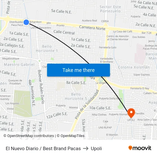 El Nuevo Diario / Best Brand Pacas to Upoli map