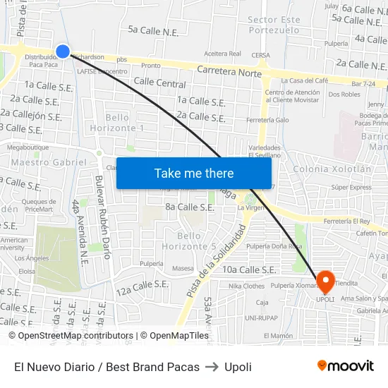 El Nuevo Diario / Best Brand Pacas to Upoli map