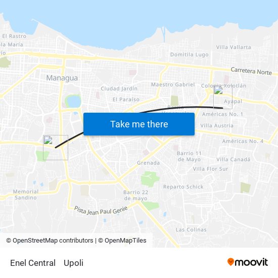 Enel Central to Upoli map