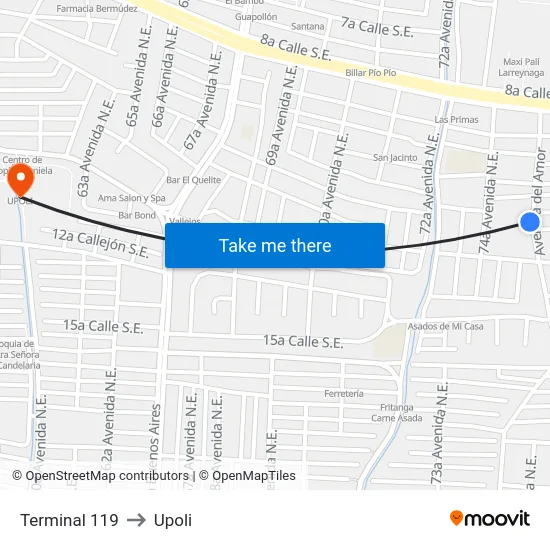 Terminal 119 to Upoli map