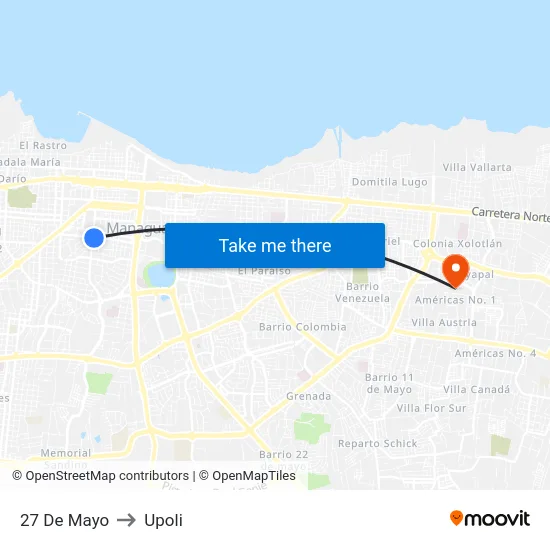 27 De Mayo to Upoli map
