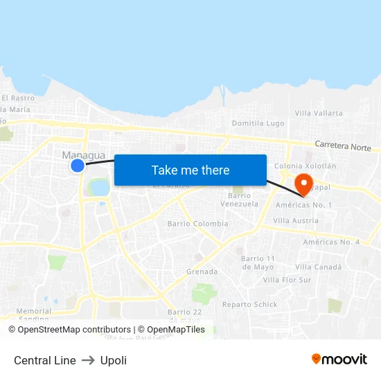 Central Line to Upoli map