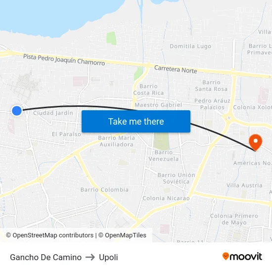 Gancho De Camino to Upoli map