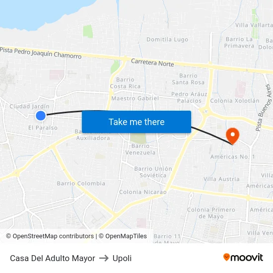 Casa Del Adulto Mayor to Upoli map