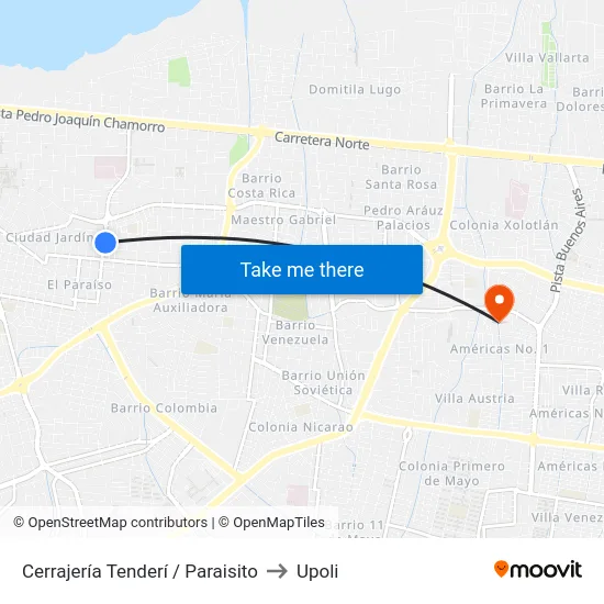 Cerrajería Tenderí / Paraisito to Upoli map