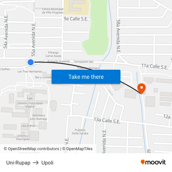 Uni-Rupap to Upoli map