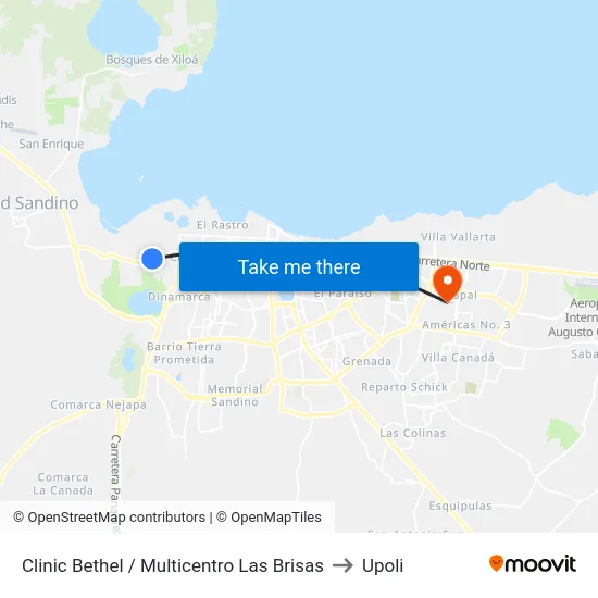 Clinic Bethel / Multicentro Las Brisas to Upoli map