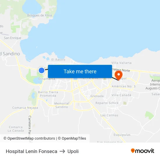 Hospital Lenín Fonseca to Upoli map