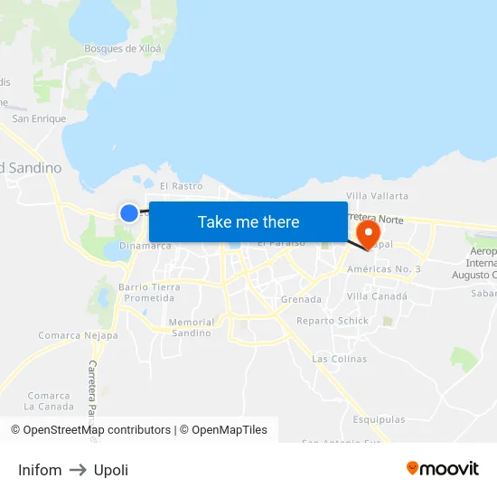 Inifom to Upoli map