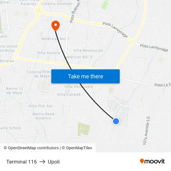 Terminal 116 to Upoli map