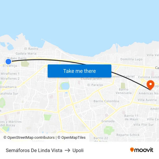 Semáforos De Linda Vista to Upoli map