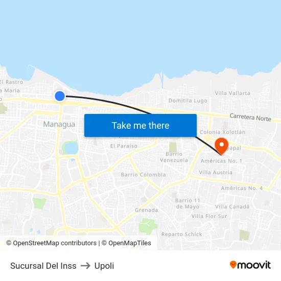 Sucursal Del Inss to Upoli map