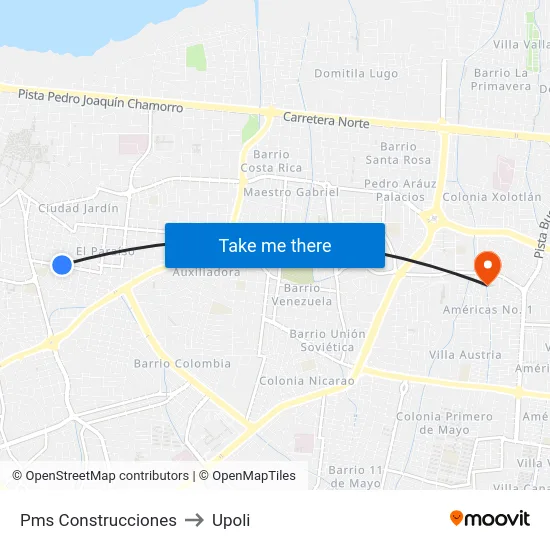 Pms Construcciones to Upoli map