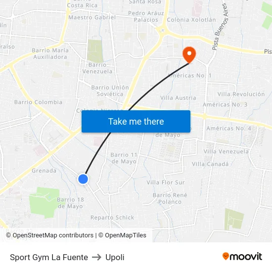 Sport Gym La Fuente to Upoli map