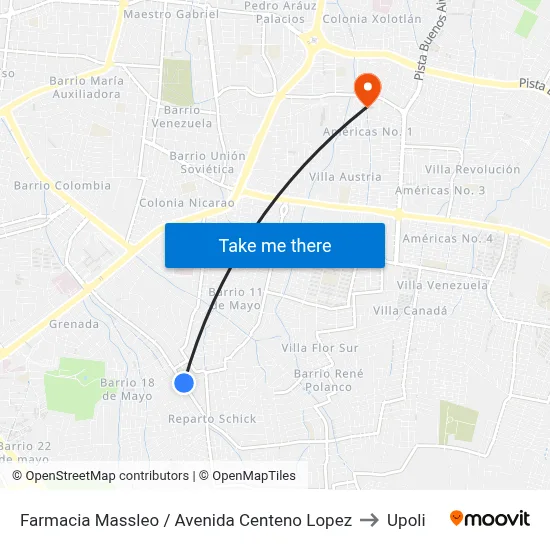 Farmacia Massleo / Avenida Centeno Lopez to Upoli map