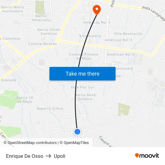 Enrique De Osso to Upoli map