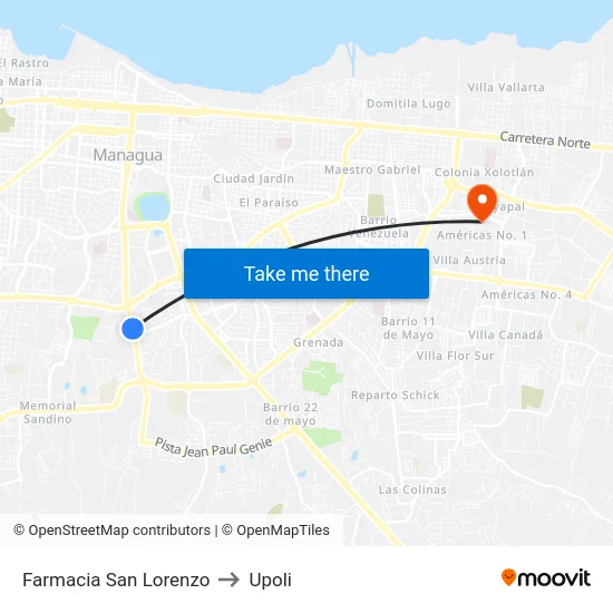 Farmacia San Lorenzo to Upoli map