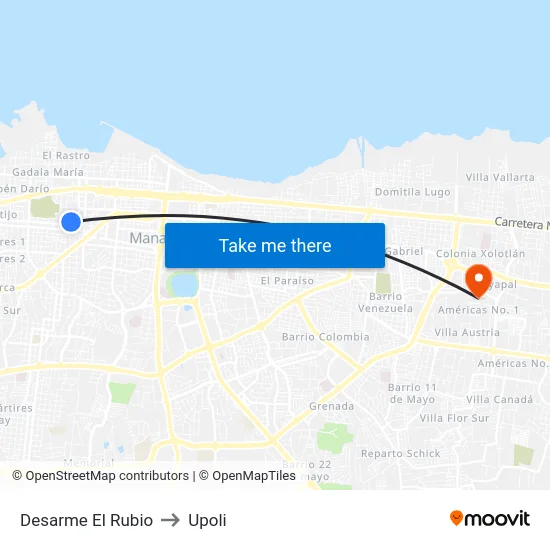 Desarme El Rubio to Upoli map