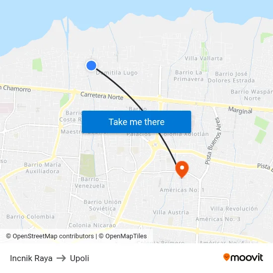 Incnik Raya to Upoli map