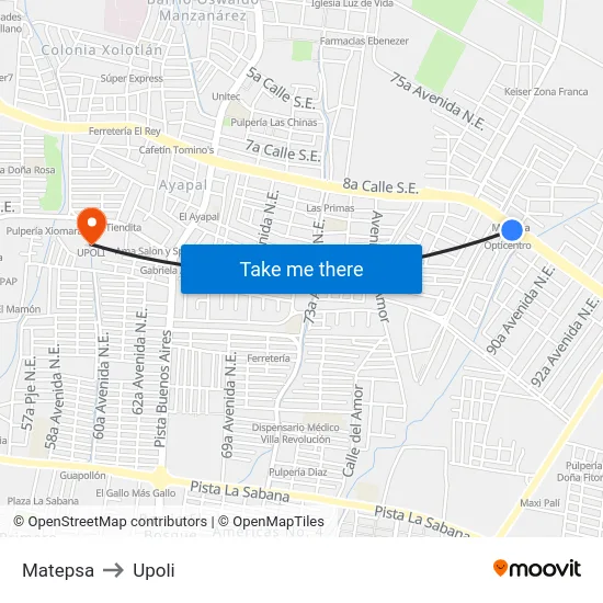 Matepsa to Upoli map