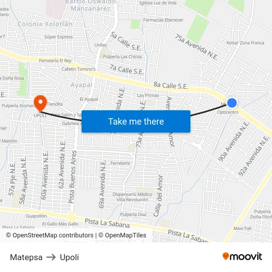 Matepsa to Upoli map