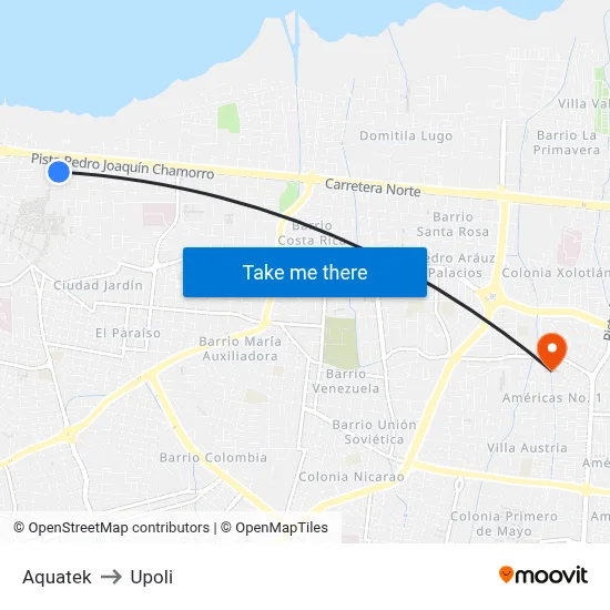 Aquatek to Upoli map