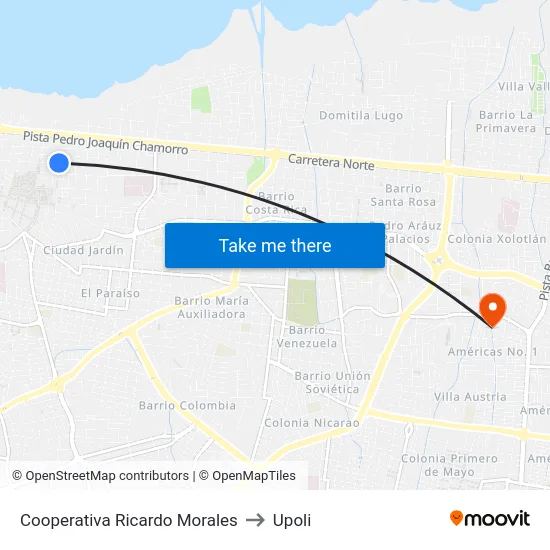 Cooperativa Ricardo Morales to Upoli map