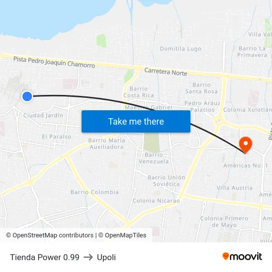Tienda Power 0.99 to Upoli map