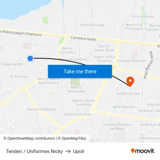 Tenderi / Uniformes Nicky to Upoli map