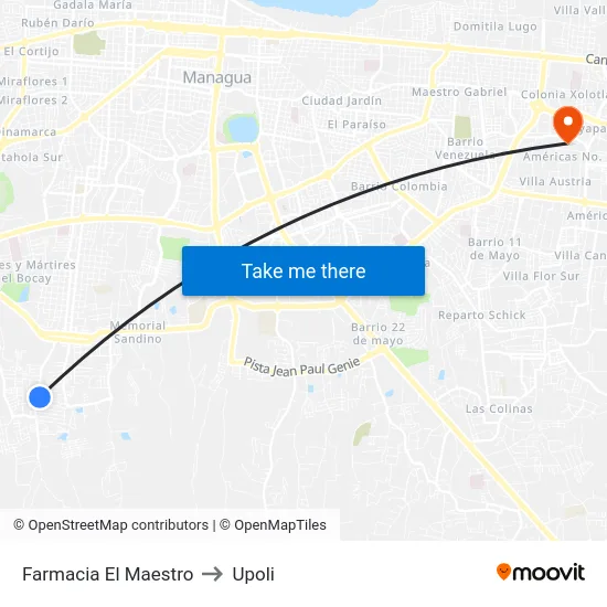 Farmacia El Maestro to Upoli map