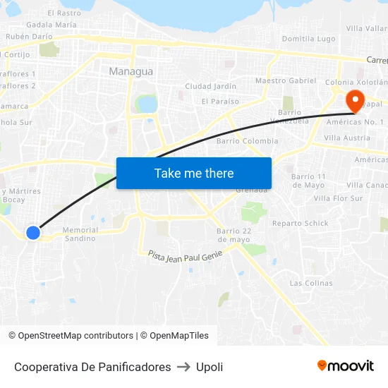 Cooperativa De Panificadores to Upoli map