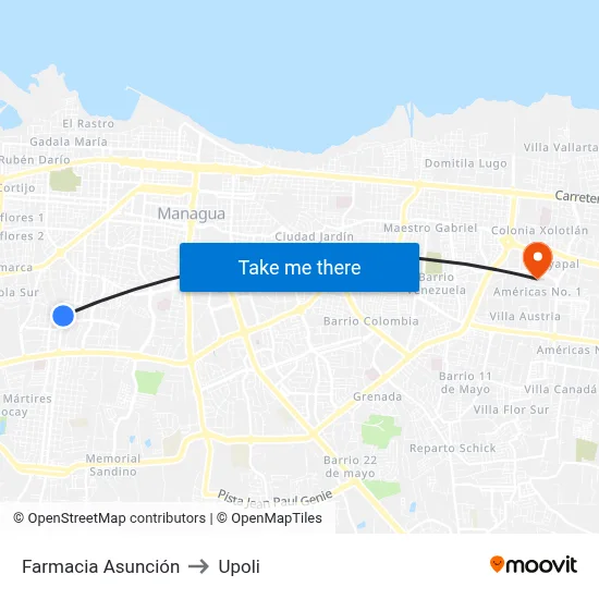 Farmacia Asunción to Upoli map