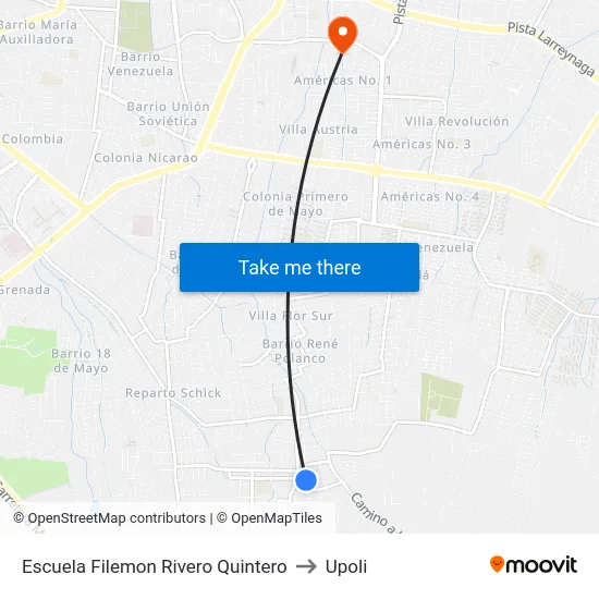 Escuela Filemon Rivero Quintero to Upoli map