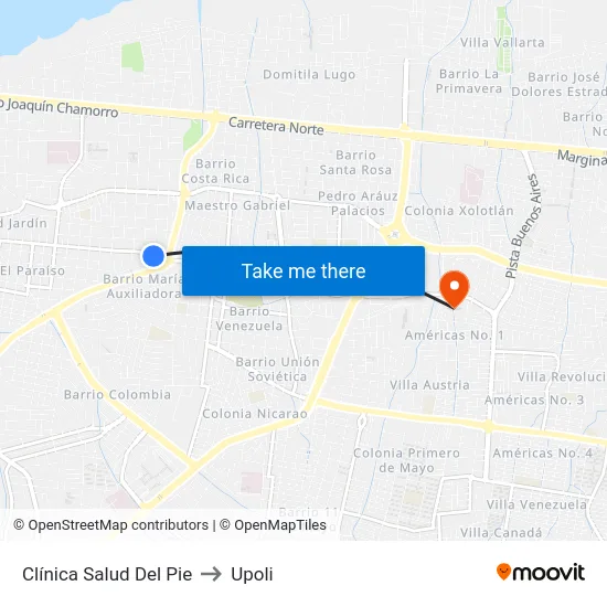 Clínica Salud Del Pie to Upoli map