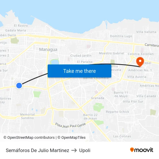 Semáforos De Julio Martinez to Upoli map